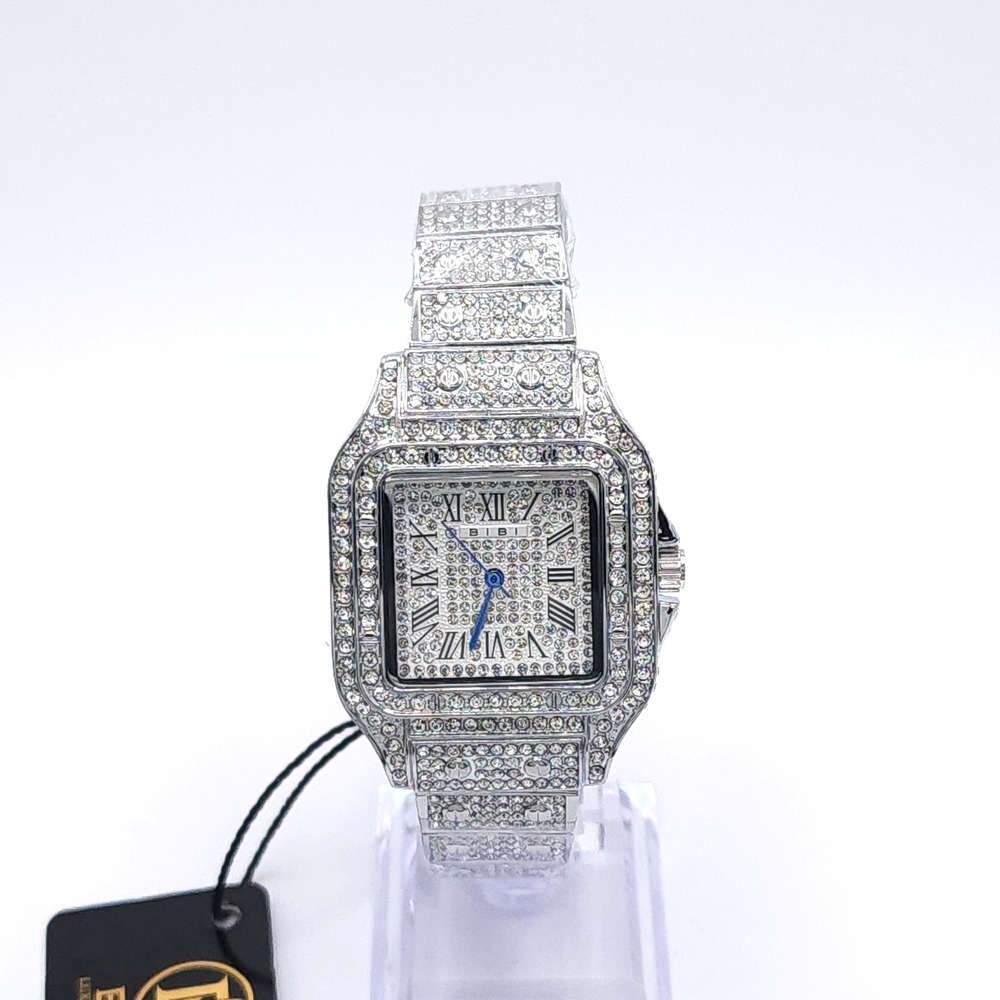 BIBI Iced Out Crystal Watch Silver 34mm - Picture 4 of 17